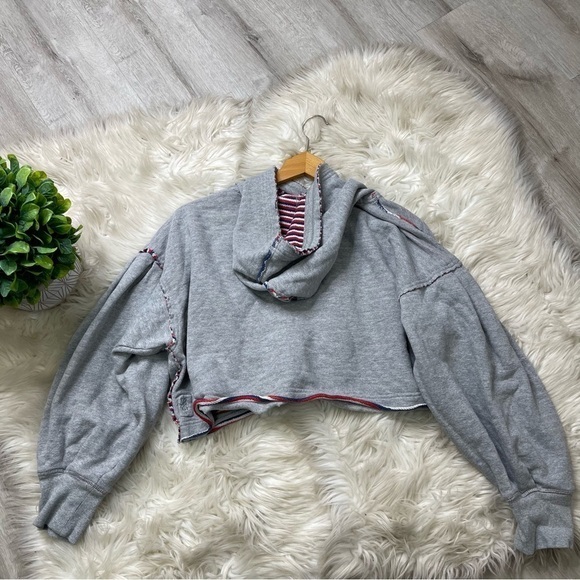 Free People FP Movement Wandering Soul Reversible Hoodie in Heather Grey w/ Red - Picture 7 of 8